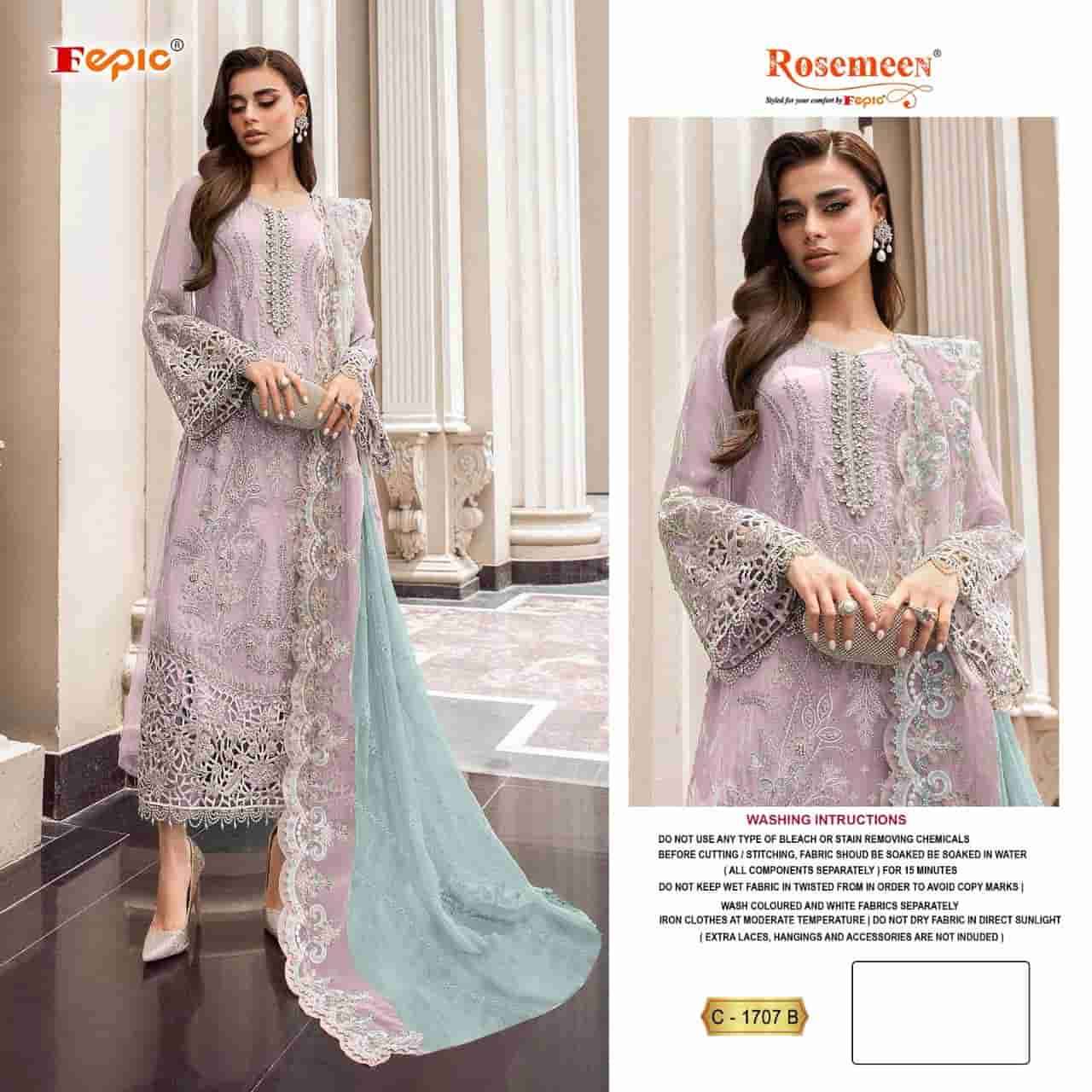 Fepic C 1707 B Festive Wear Style Designer Pakistani Embroidered Suit Exporter