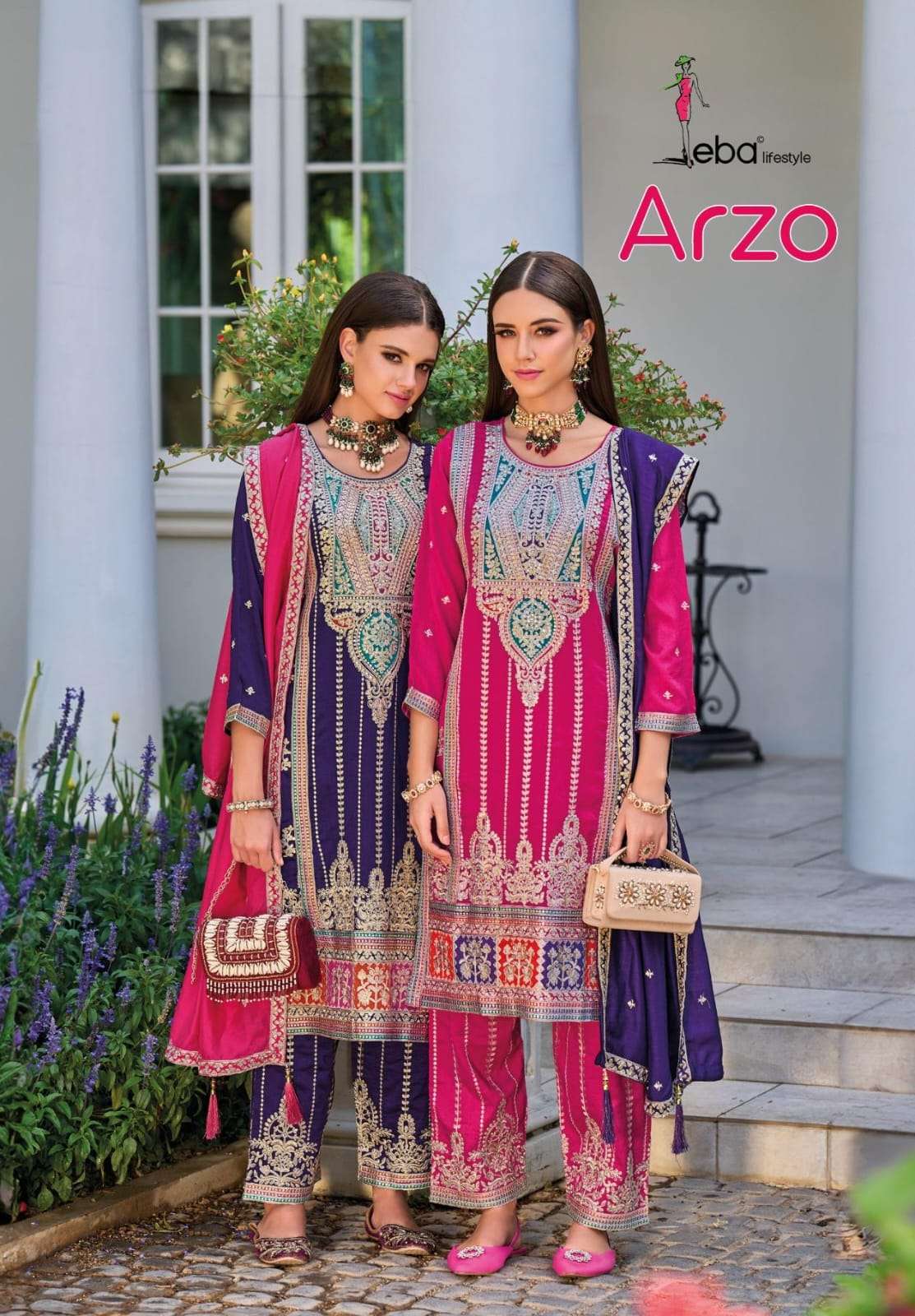 Eba Lifestyle Arzo Designer Straight Suit Festive Wear Readymade Designs