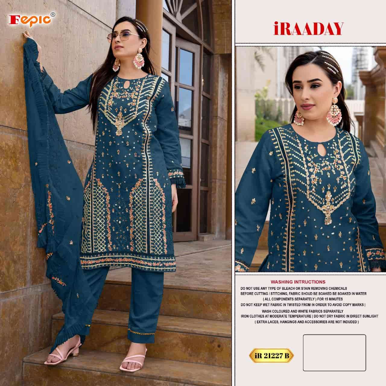 Fepic IR 21227 B Exclusive Festive Wear Style Organza Suit Exporter