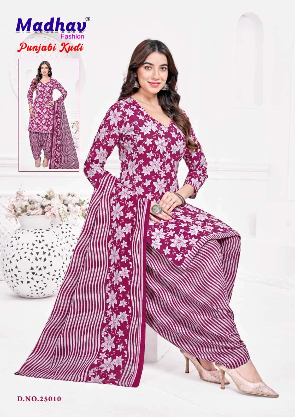 Madhav Fashion Punjabi Kudi Vol 25 Unstitch Cotton Salwar Suit Exporters