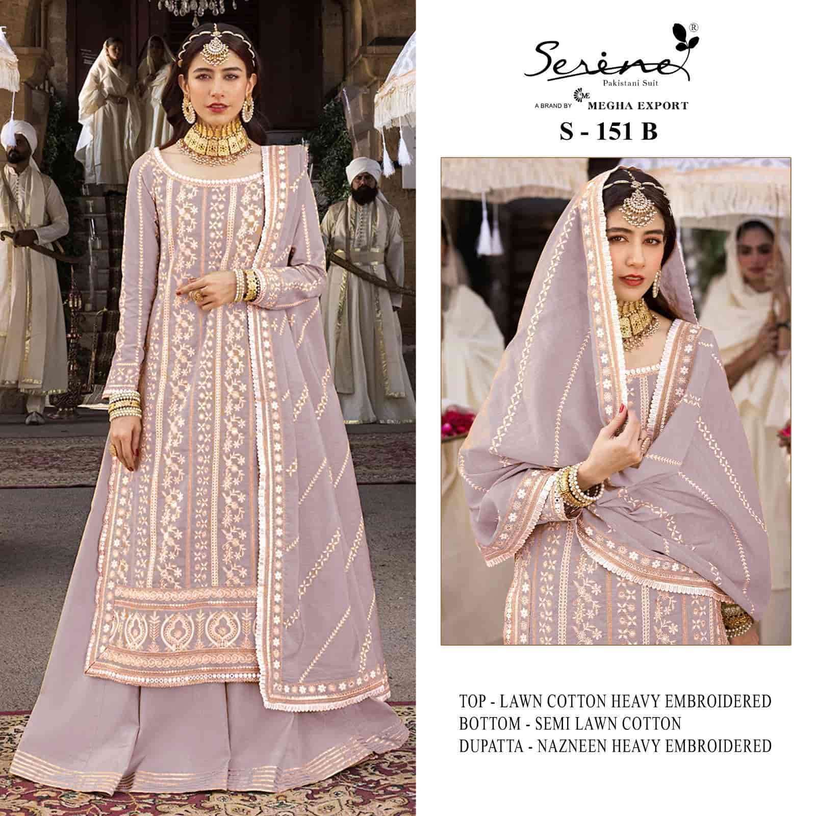 Serine S 151 Colors Pakistani Party Wear Style Designer Suit Wholasaler