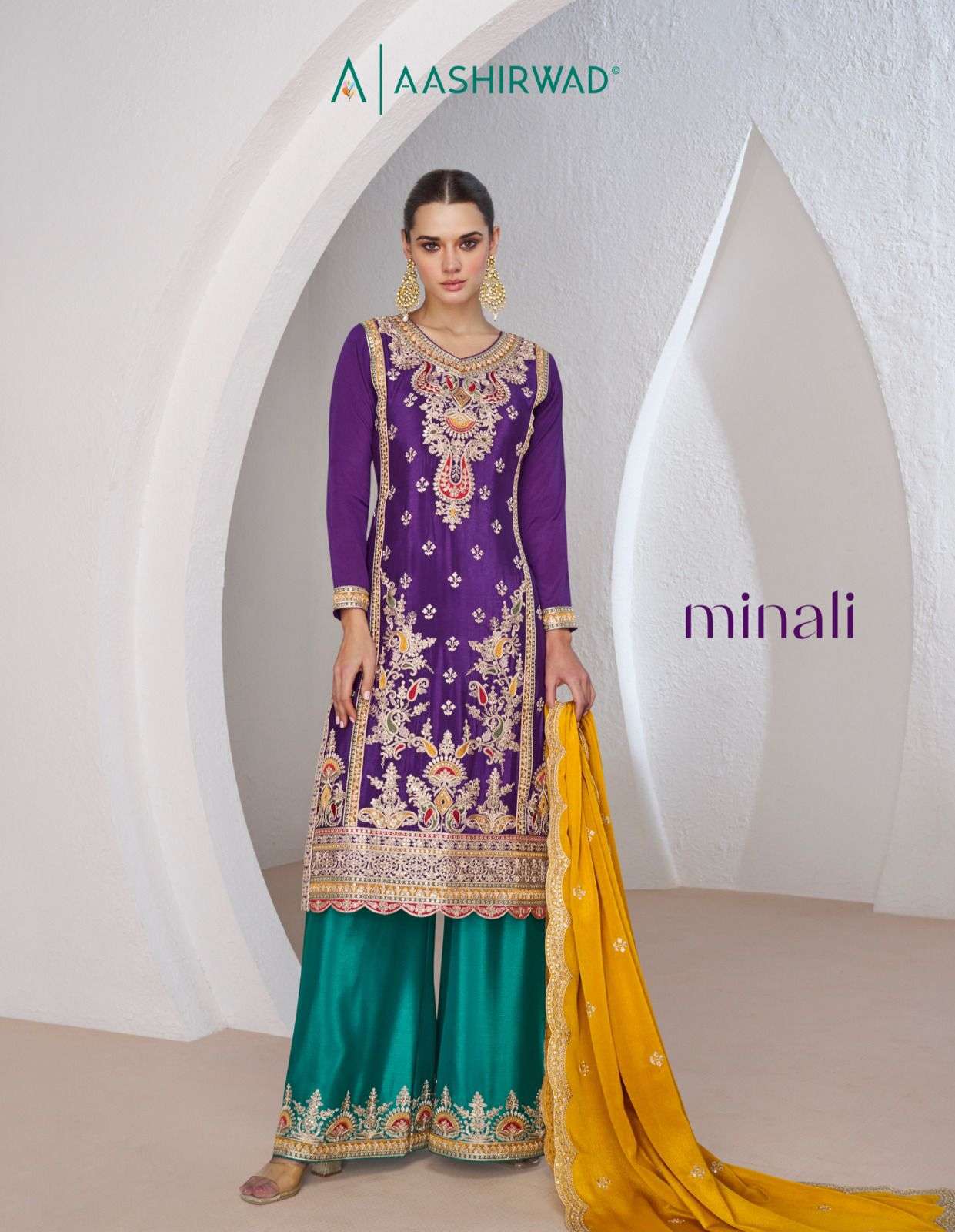 Aashirwad Minali Designer Silk Palazzo Dress