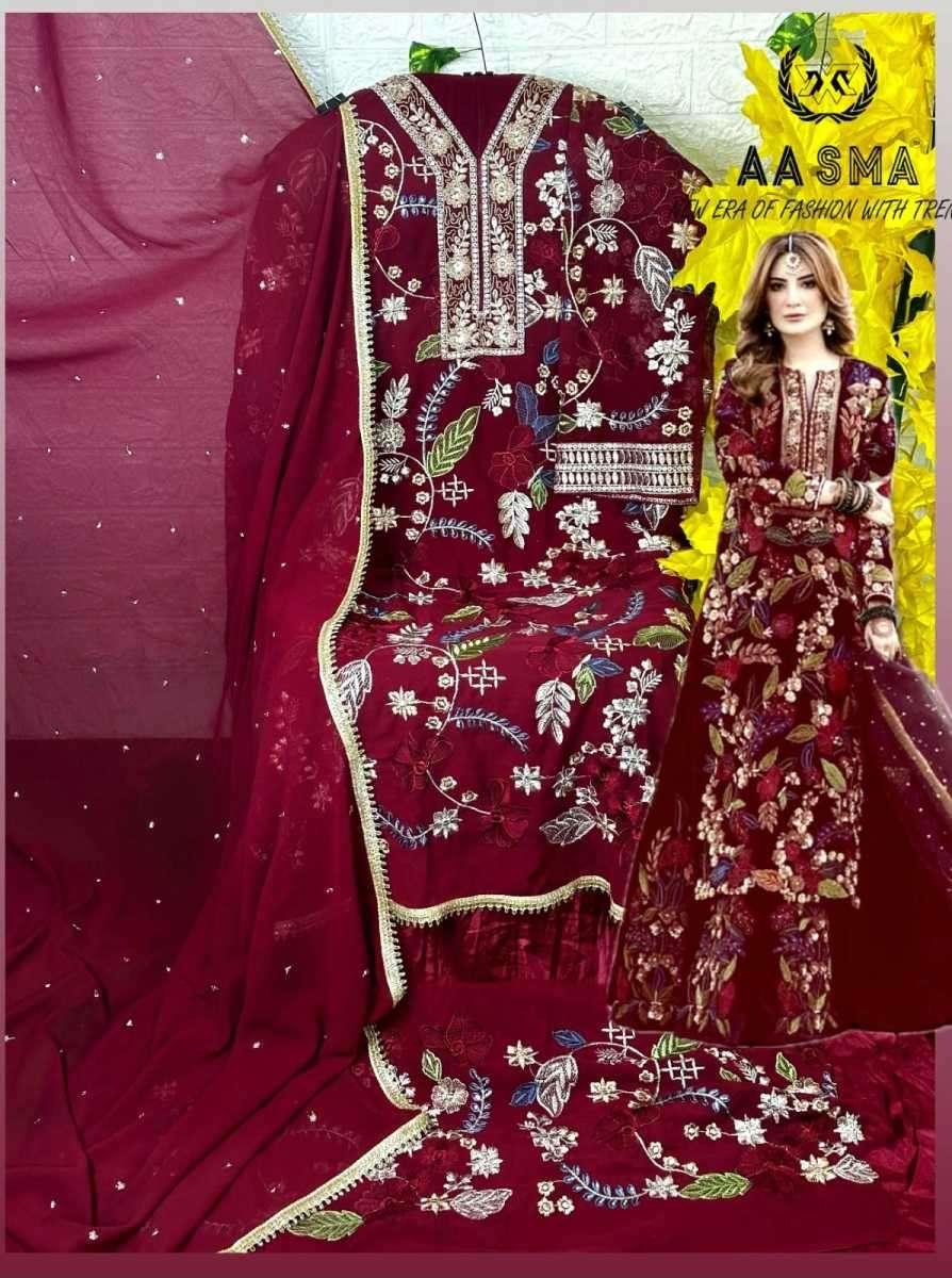 Aasma 202 C Designer Georgette Pakistani Style Salwar Kameez Exporter