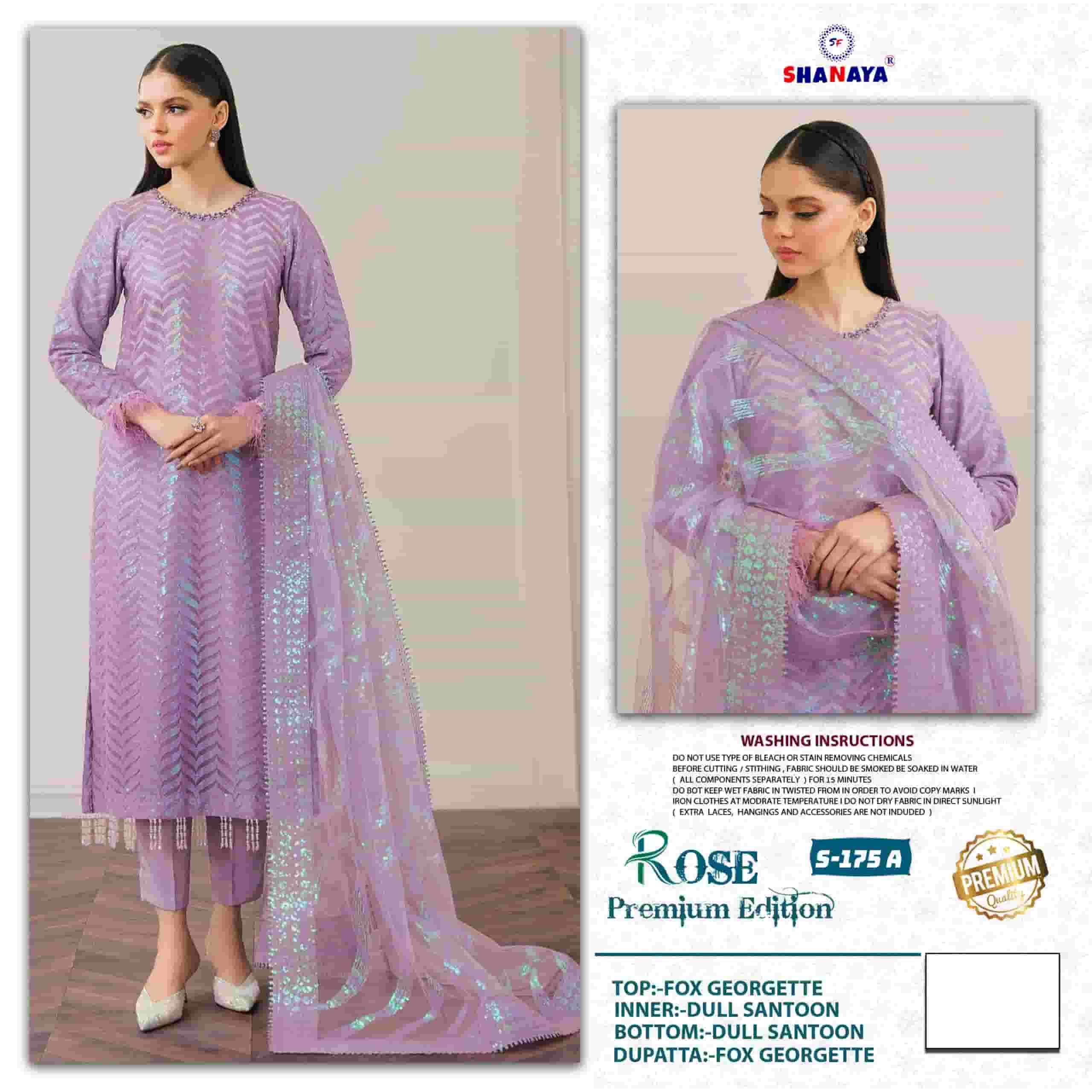Shanaya S 175 A Festive Wear Style Designer Pakistani Suit Exporter