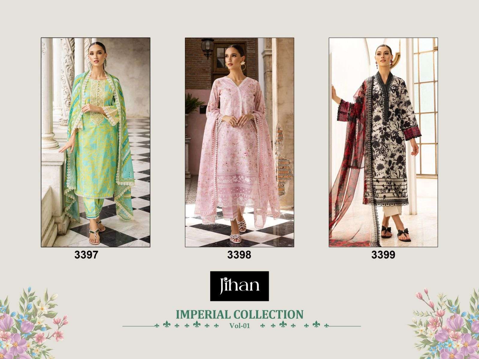 Jihan Imperial Collection Vol 1 3397 To 3399 Pakistani Dress Summer Collection
