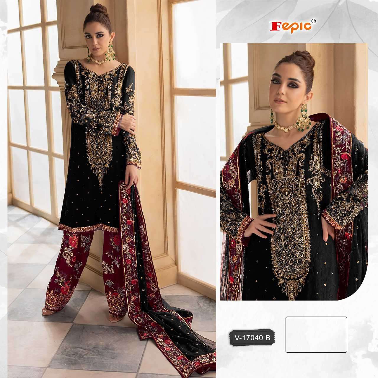 Fepic V 17040 Colors Pakistani Velvet Designer Suit