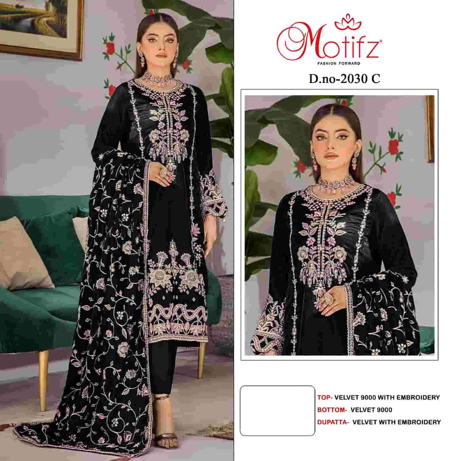 Motifz 2030 C Pakistani Designer Style Party Wear Velvet Collection