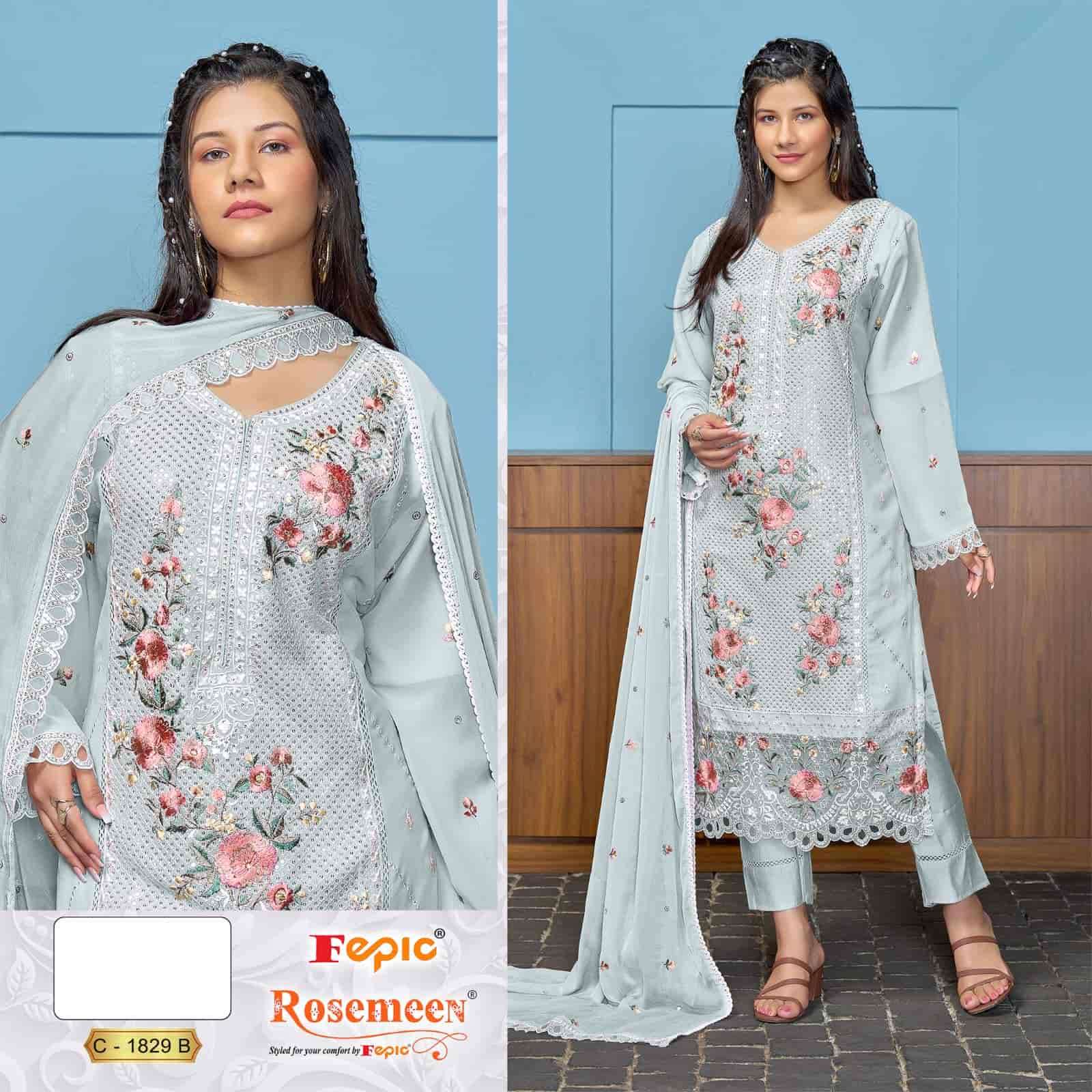 Fepic C 1829 Colors Pakistani Embroidered Georgette Salwar Kameez Wholesalers
