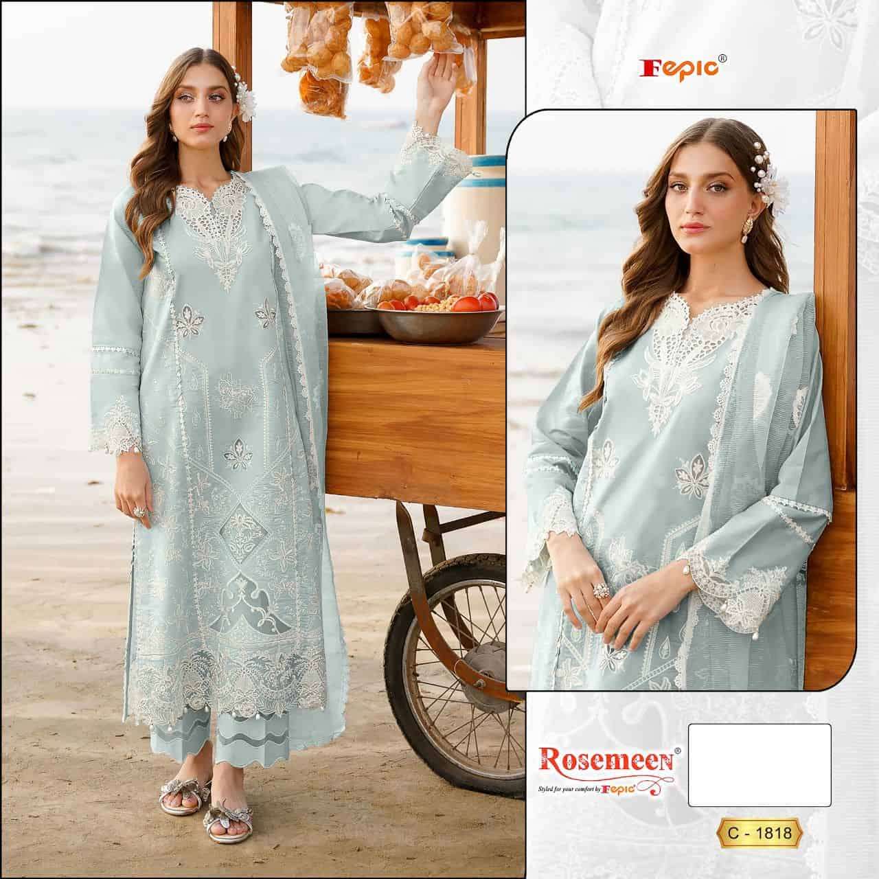 Fepic Rosemeen Embroidered Cotton Unstitched Suit