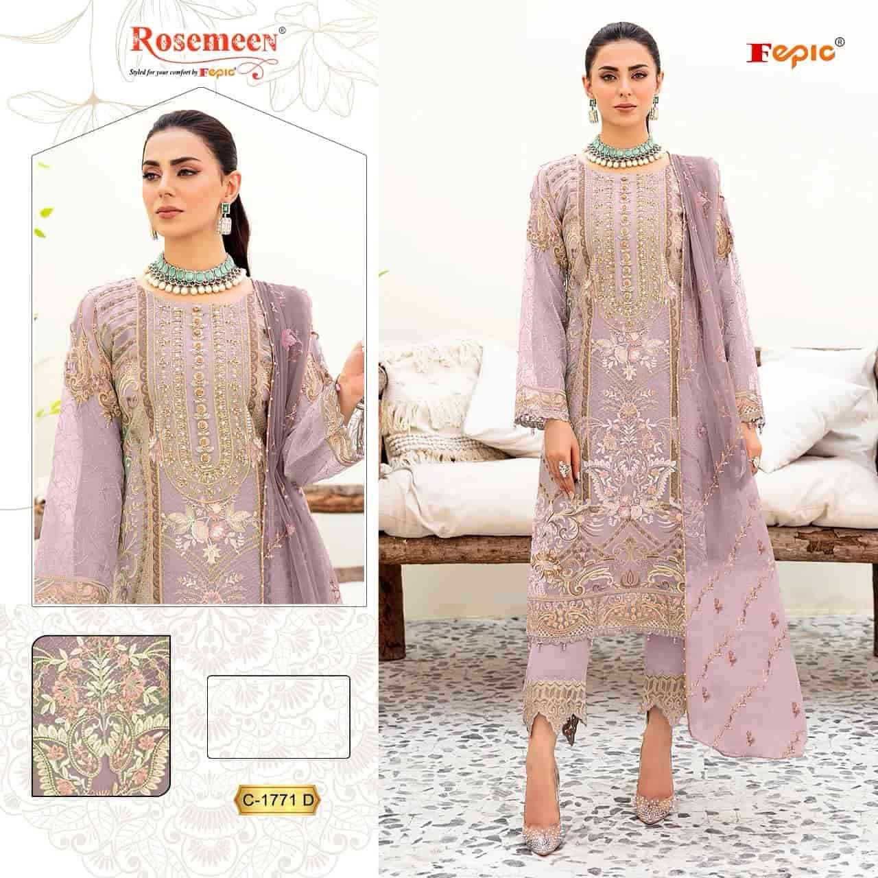 Fepic C 1771 D Pakistani Style Designer Organza Embroidered Dress Exporter