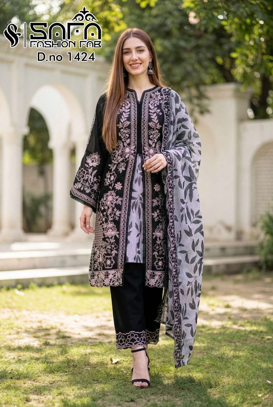 Safa Fashion Fab Sf 1424 Latest Designer Pakistani 3 Pec Collection