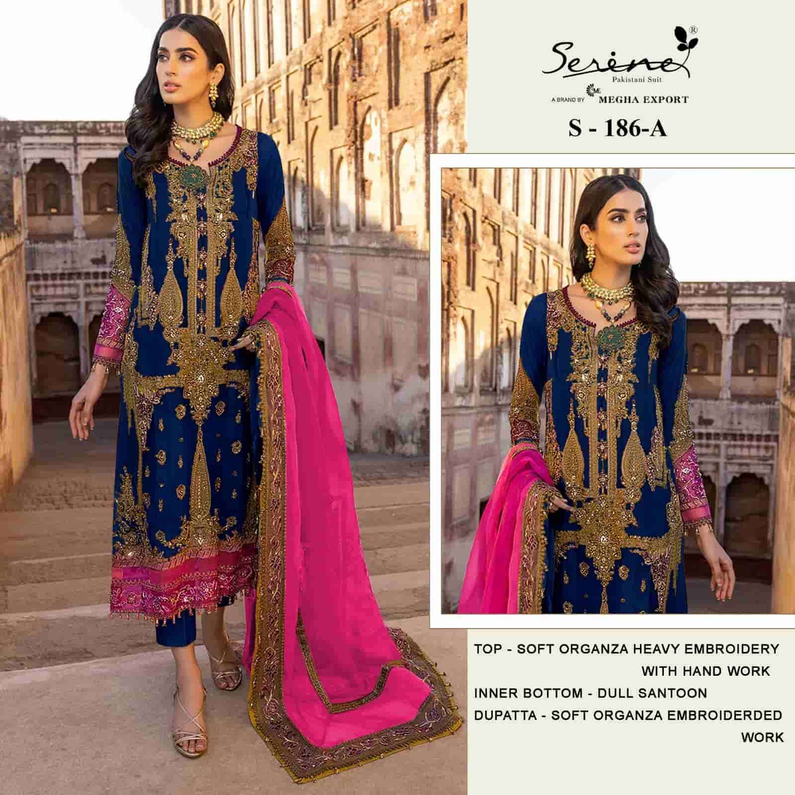 Megha Export S 186 Colors Festive Wear Style Heavy Designer Pakistani Suit Wholesalers
