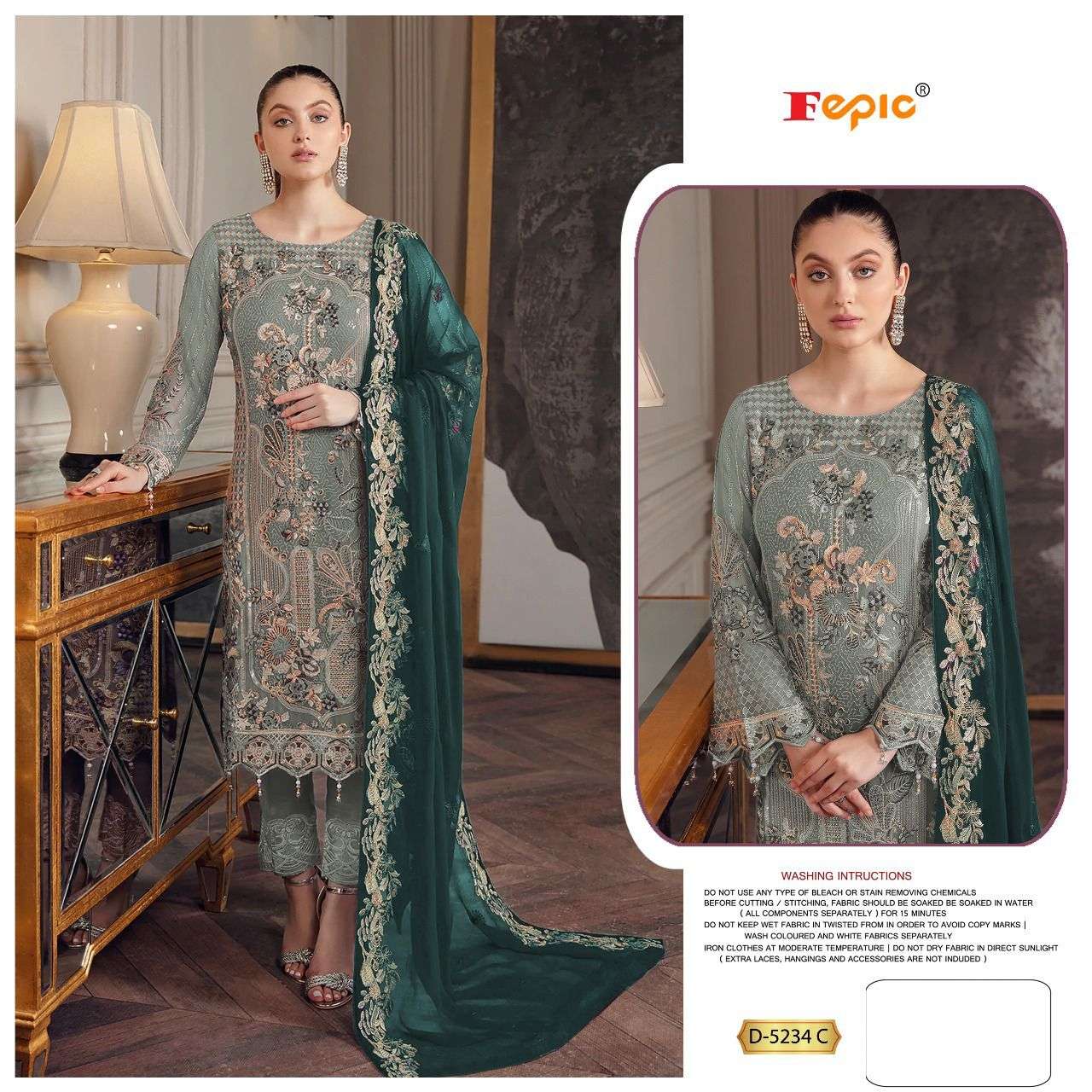 Fepic Rosemeen D-5234 C Georgette Salwar Suit