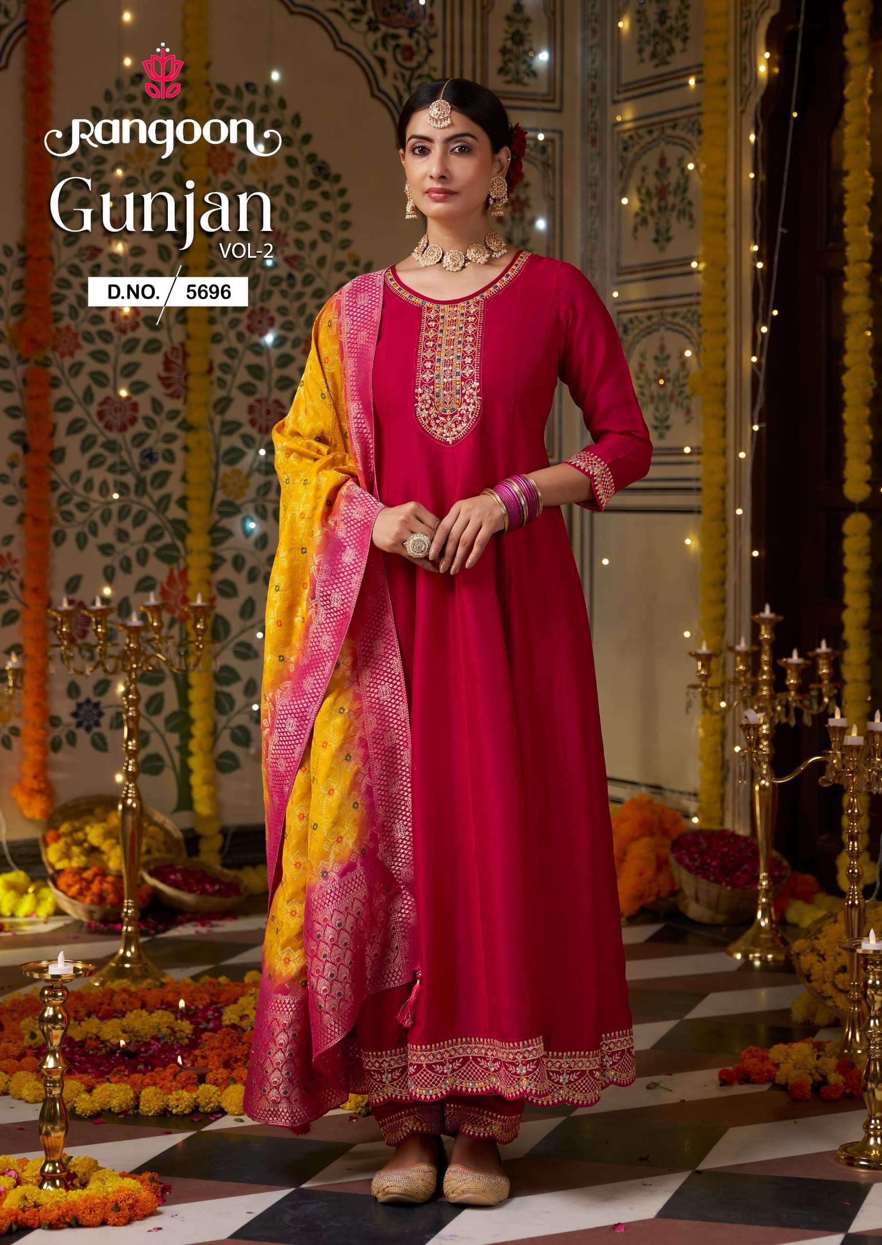 Rangoon Gunjan Vol 2 Anarkali Style Dress Catalog Wholesalers