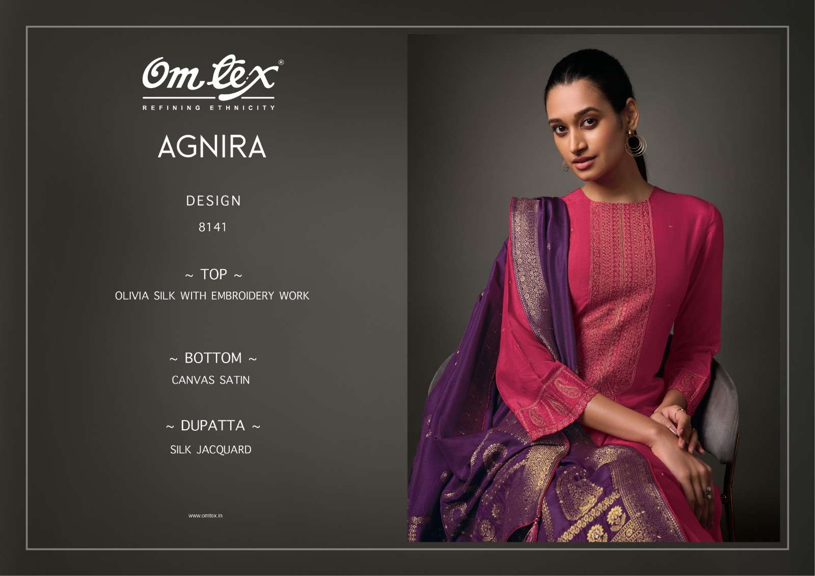 Omtex Agnira Exclusive Designer Silk Suit Latest Collection
