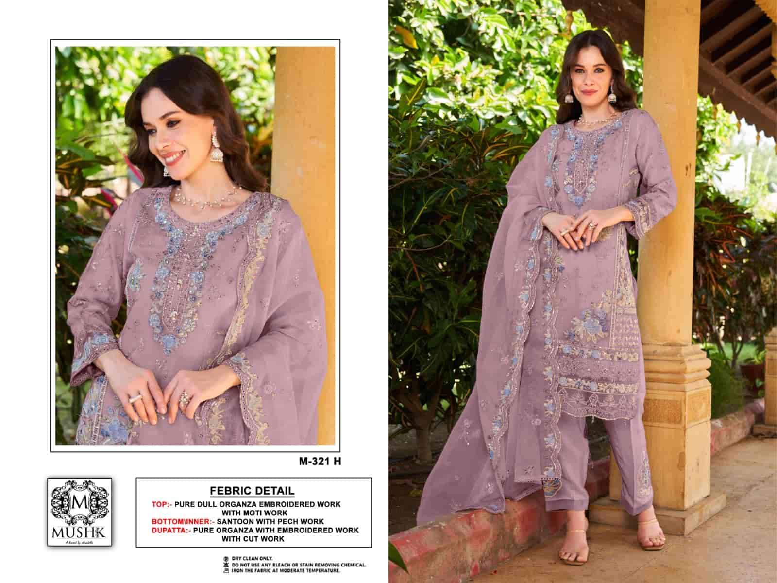 Mushq M-321 H Festive Embroidered Organza Suit