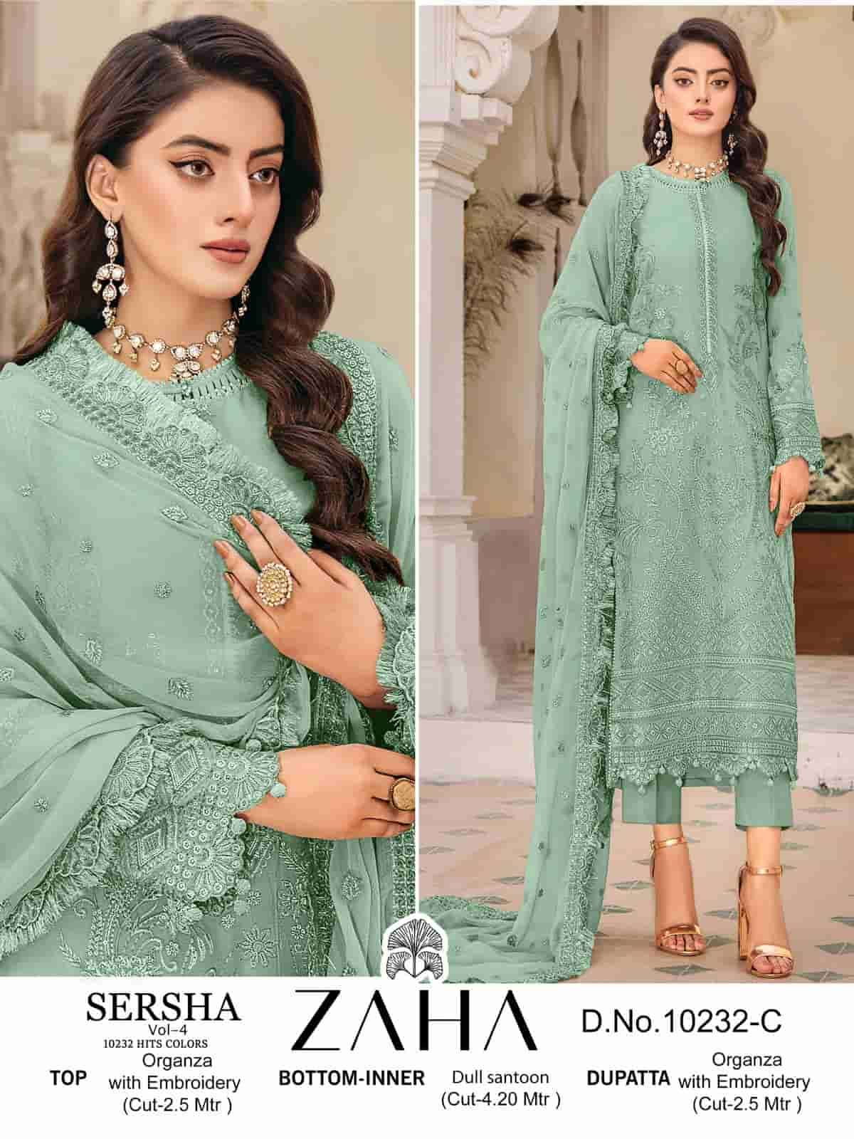 Zaha Sersha Vol 4 10232 Hits Colors Pakistani Festive Wear Style Salwar Suit