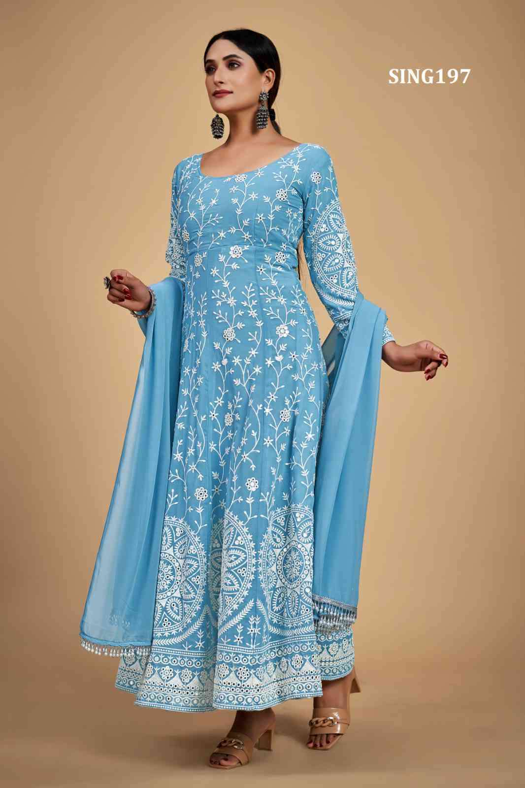 Arya Designs Sing197 Partywear Anarkali Dress Online Collection