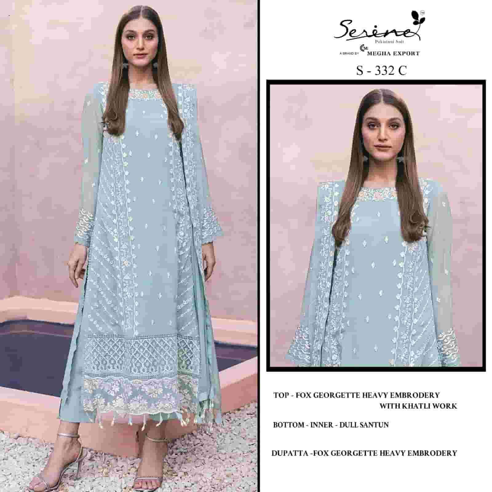Serine S 332 C Exclusive Festive Wear Style Georgette Embroidered Suit Collection