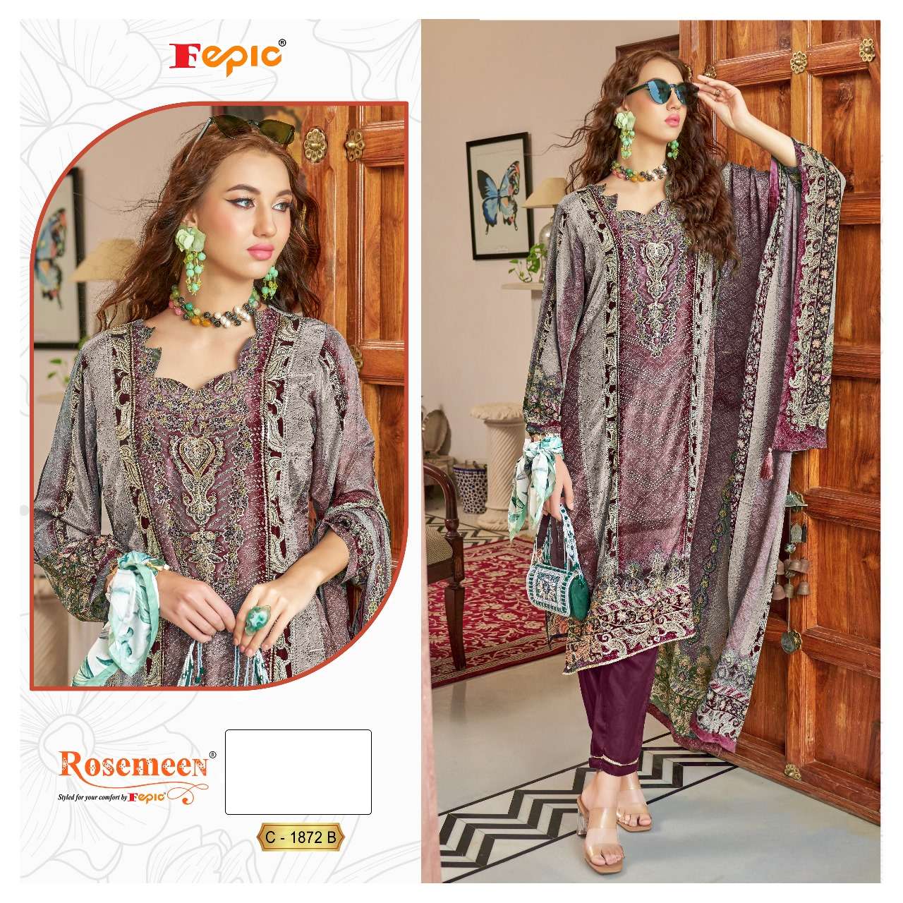Fepic Rosemeen Printed Embroidered Salwar Suit