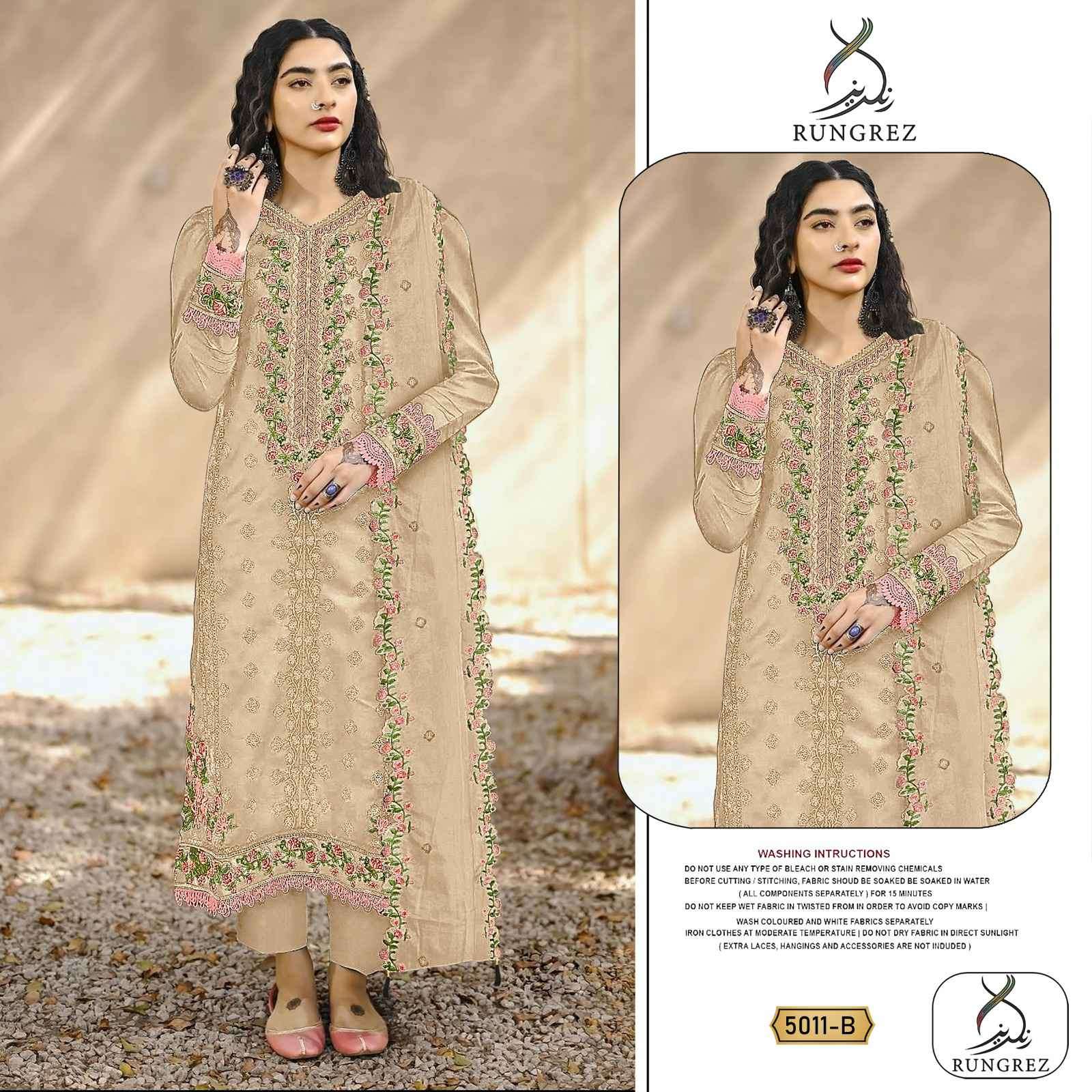 Rungrez 5011 Colors Pakistani Designer Organza Suit New Collection