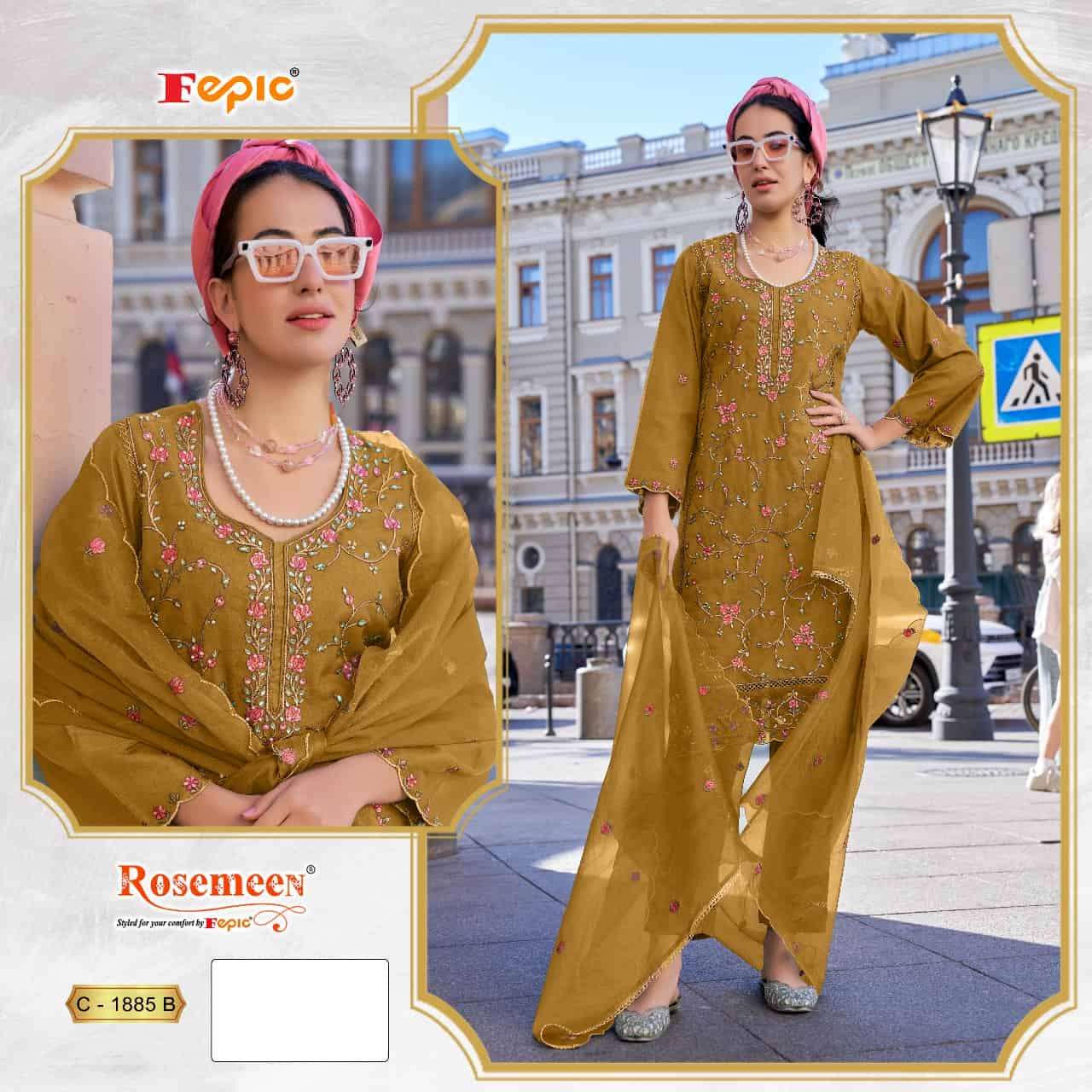 Fepic C 1885 B Festive Wear Style Designer Organza Salwar Kameez Ensemble