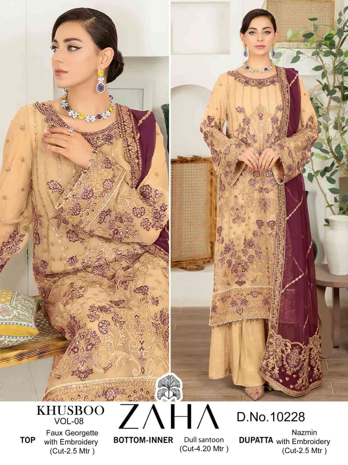 Zaha Khushbu 10228 Georgette Embroidered Suit