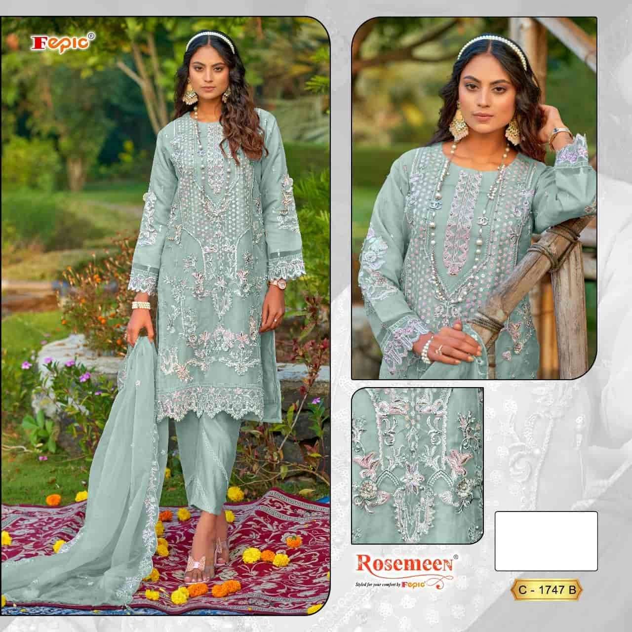 Fepic C 1747 B Unstitched Organza Designer Salwar Kameez Collection