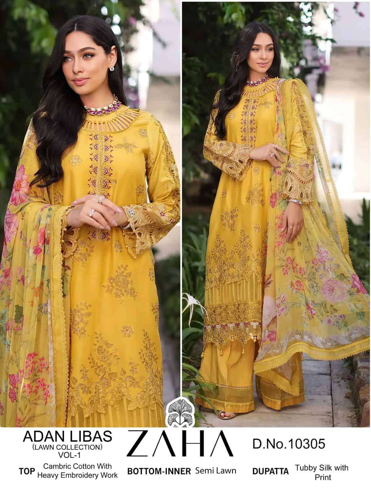 Zaha 10305 Embroidered Unstitched Salwar Suit