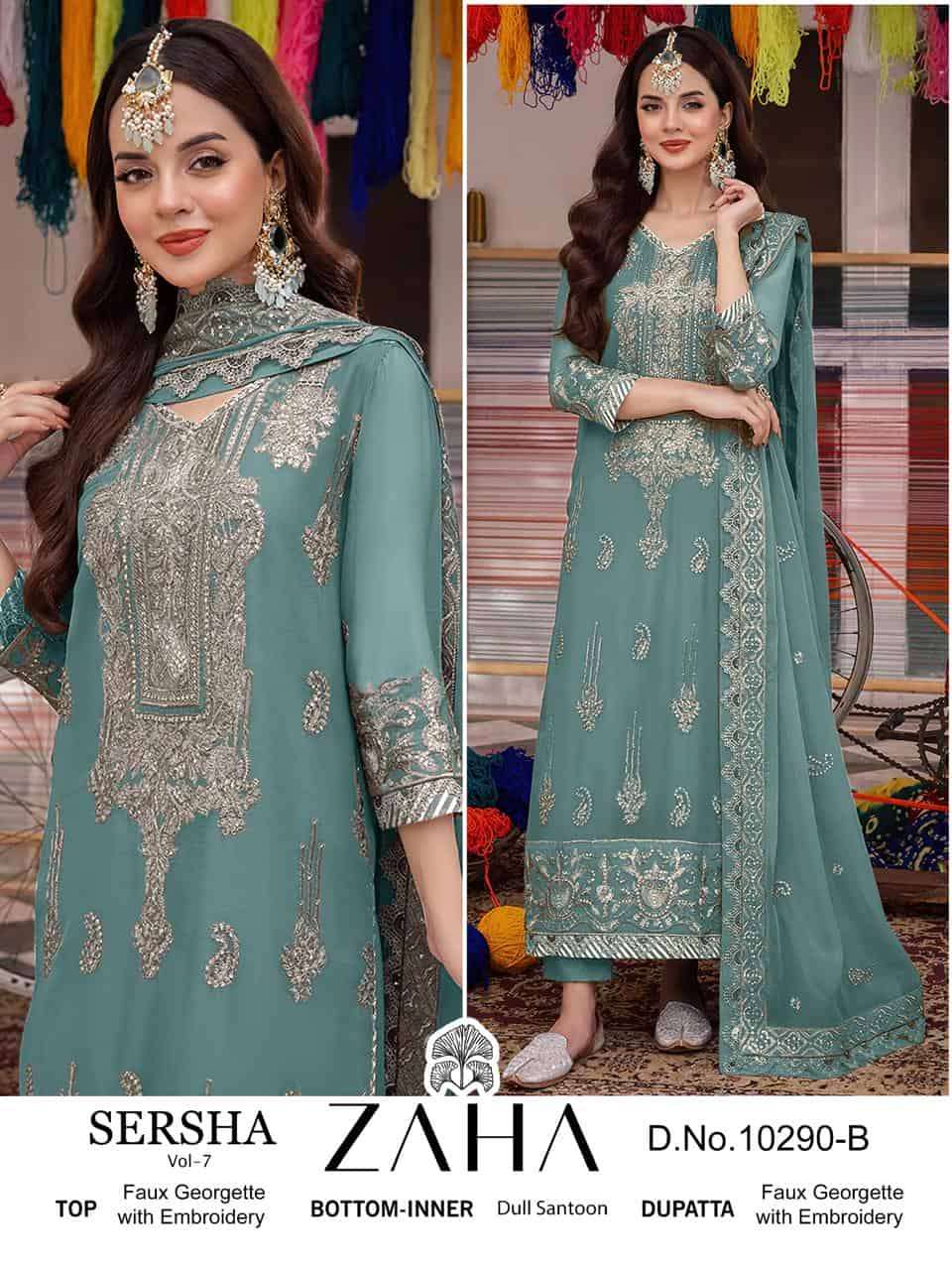 Zaha 10290 B Georgette Pakistani Salwar Suit Signature Style