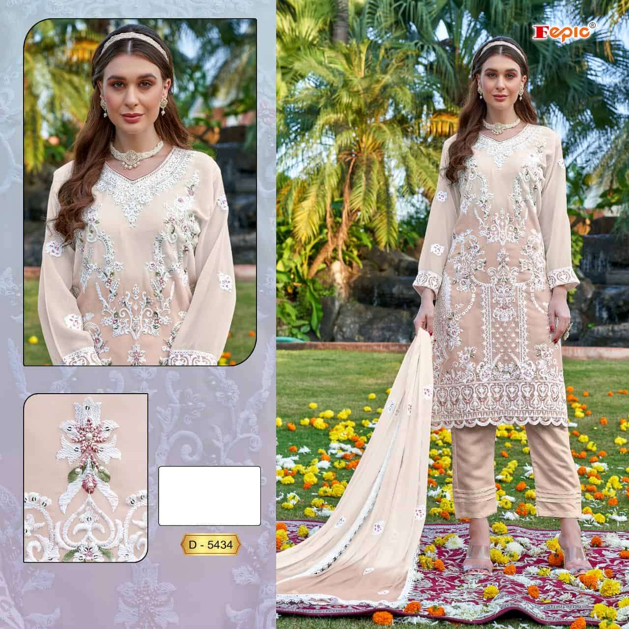 Fepic C 5434 A Pakistani Style Designer Embroidered Suit Exporter