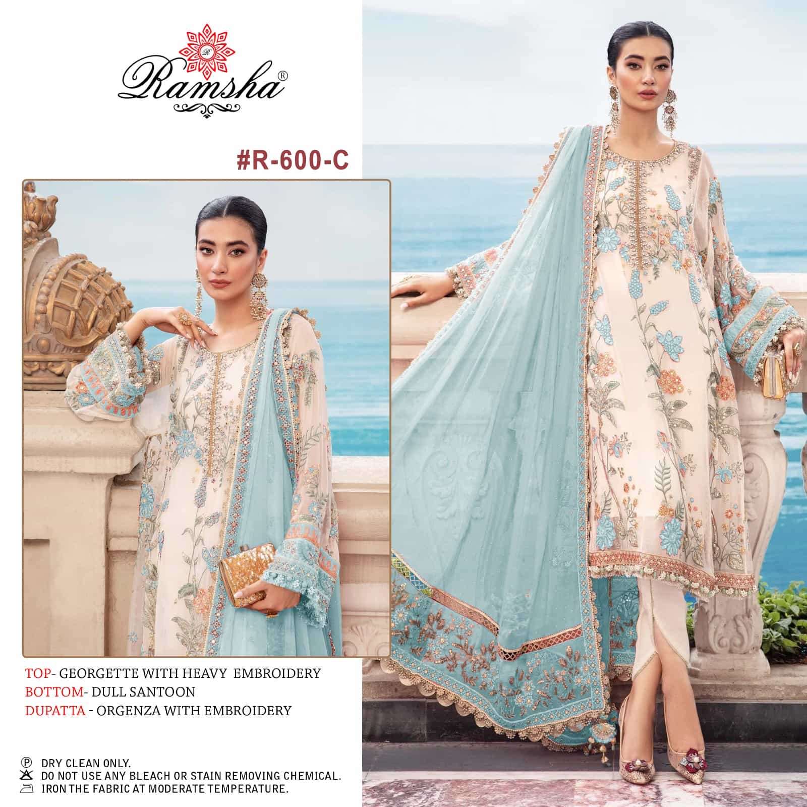 Ramsha R 600 Nx Festive Wear Style Designer Georgette Salwar Suit Wholesalers