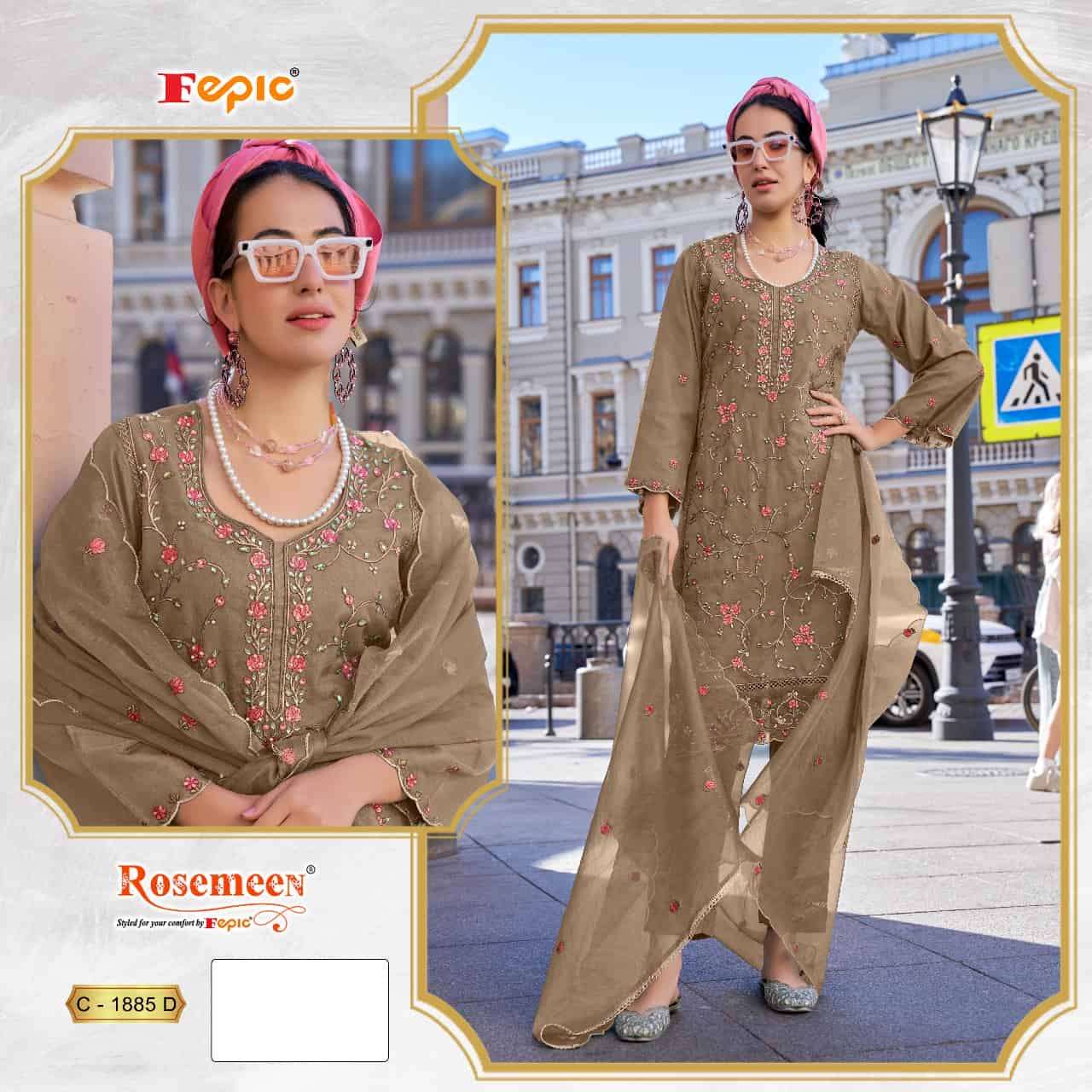 Fepic C 1885 D Pakistani Embroidered Designer Dress Collection
