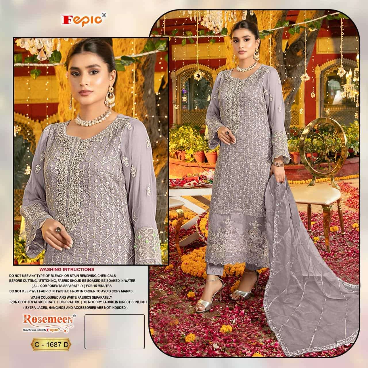 Fepic Rosemeen Organza Designer Party Wear Suit