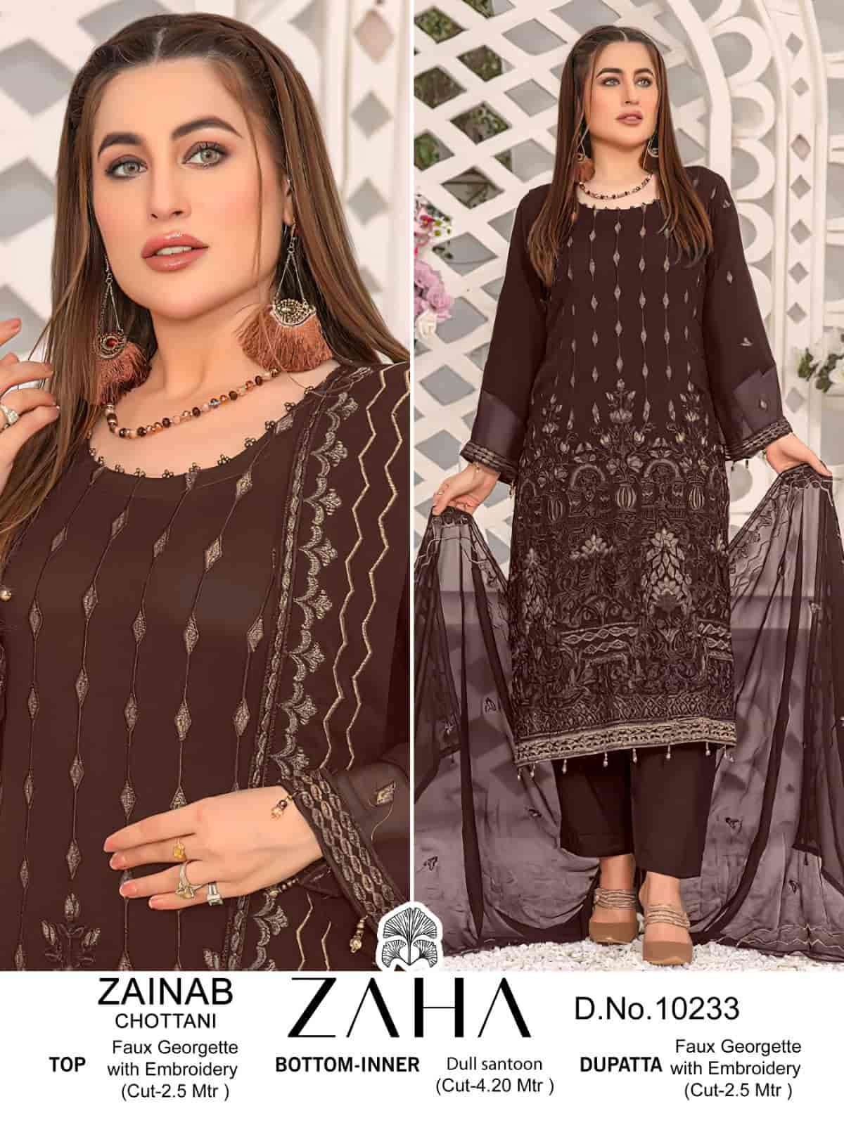 Zaha 10233 Pakistani style Designer Georgette Suit Exporter