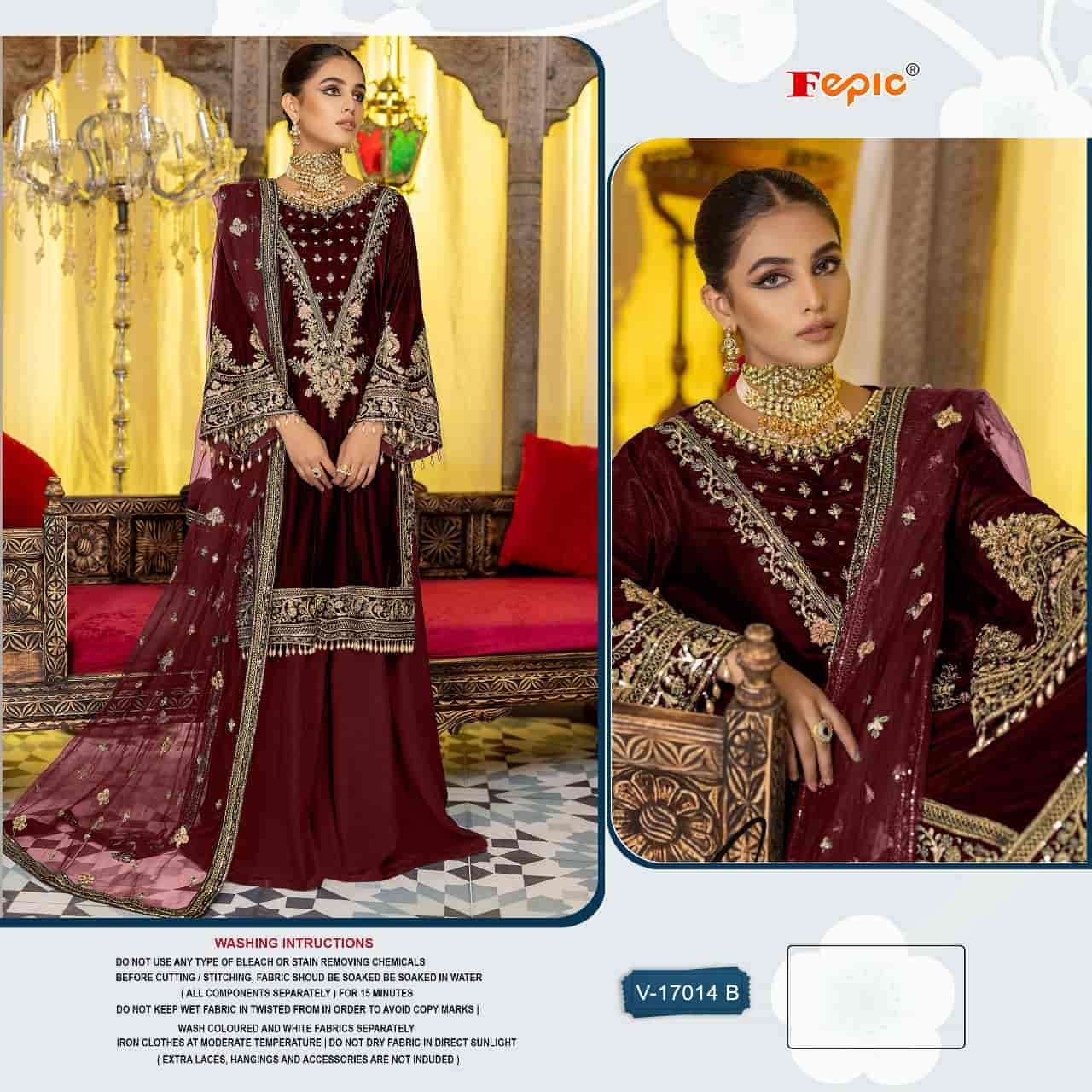 Fepic V 17014 B Exclusive Heavy Designer Style Pakistani Velvet Suit Collection