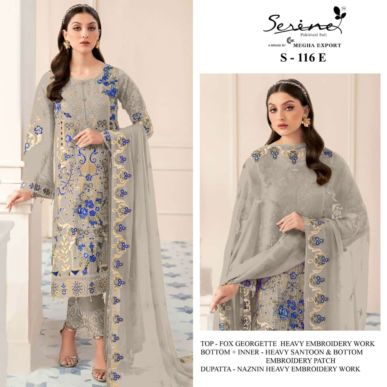 Serine S 116 Colors Pakistani Exclusive Fancy Salwar Suit Wholasaler