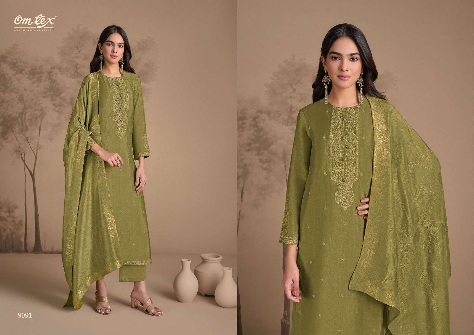 Omtex Chevy Designer Silk Suit Latest Collection