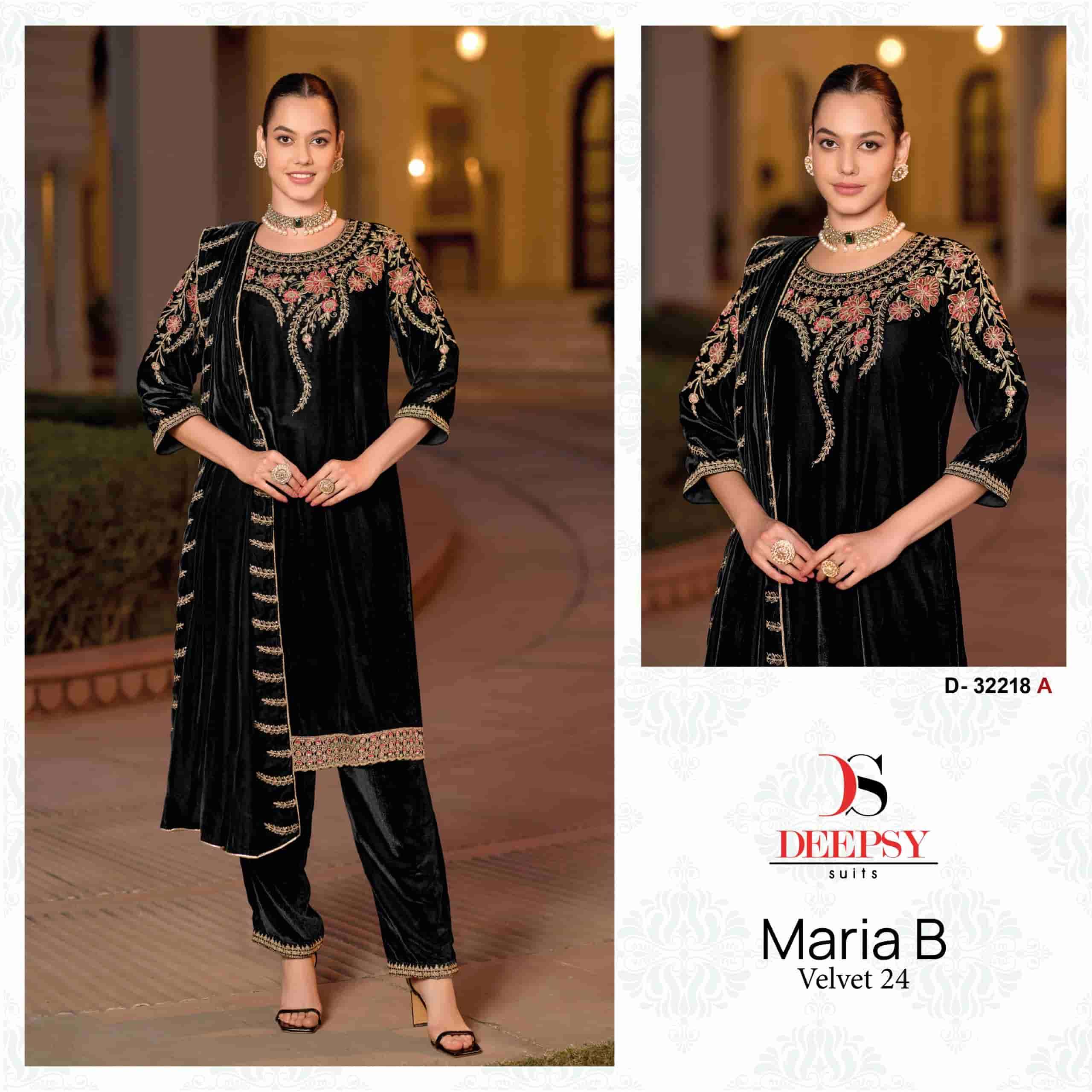 Deepsy D 32218 A Pakistani Designer Velvet Embroidered Suit Exporter