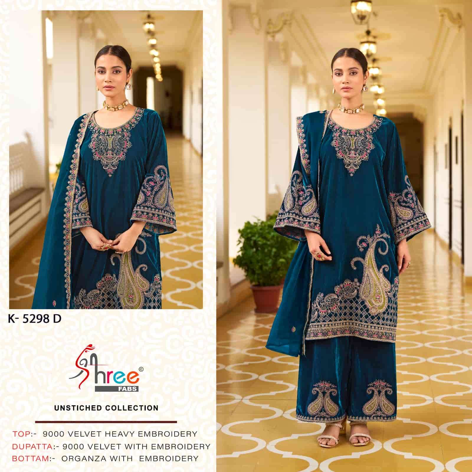 Shree Fabs K 5298 Colors Pakistani Style Designer Velvet Suit Wholesalers
