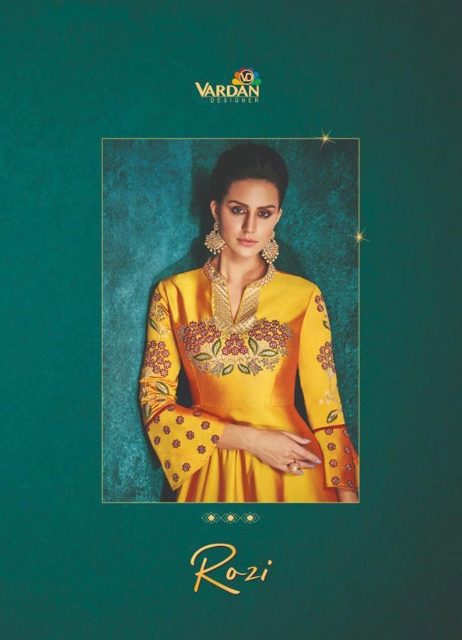 Vardan designer Rozi vol 1 Silk partywear Gown Collection