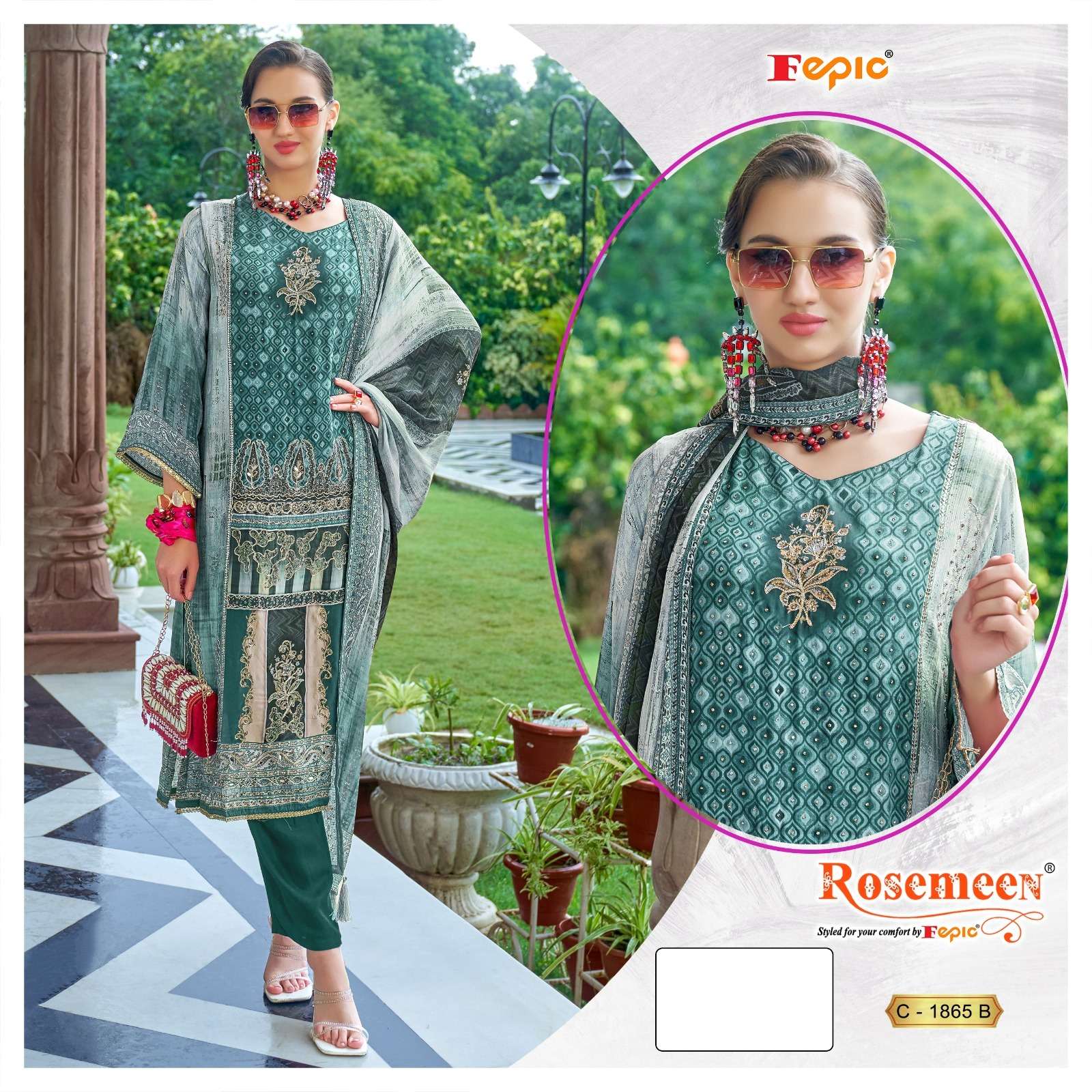 Fepic C 1865 B Fancy Designer Style Pakistani Salwar Kameez Exporter