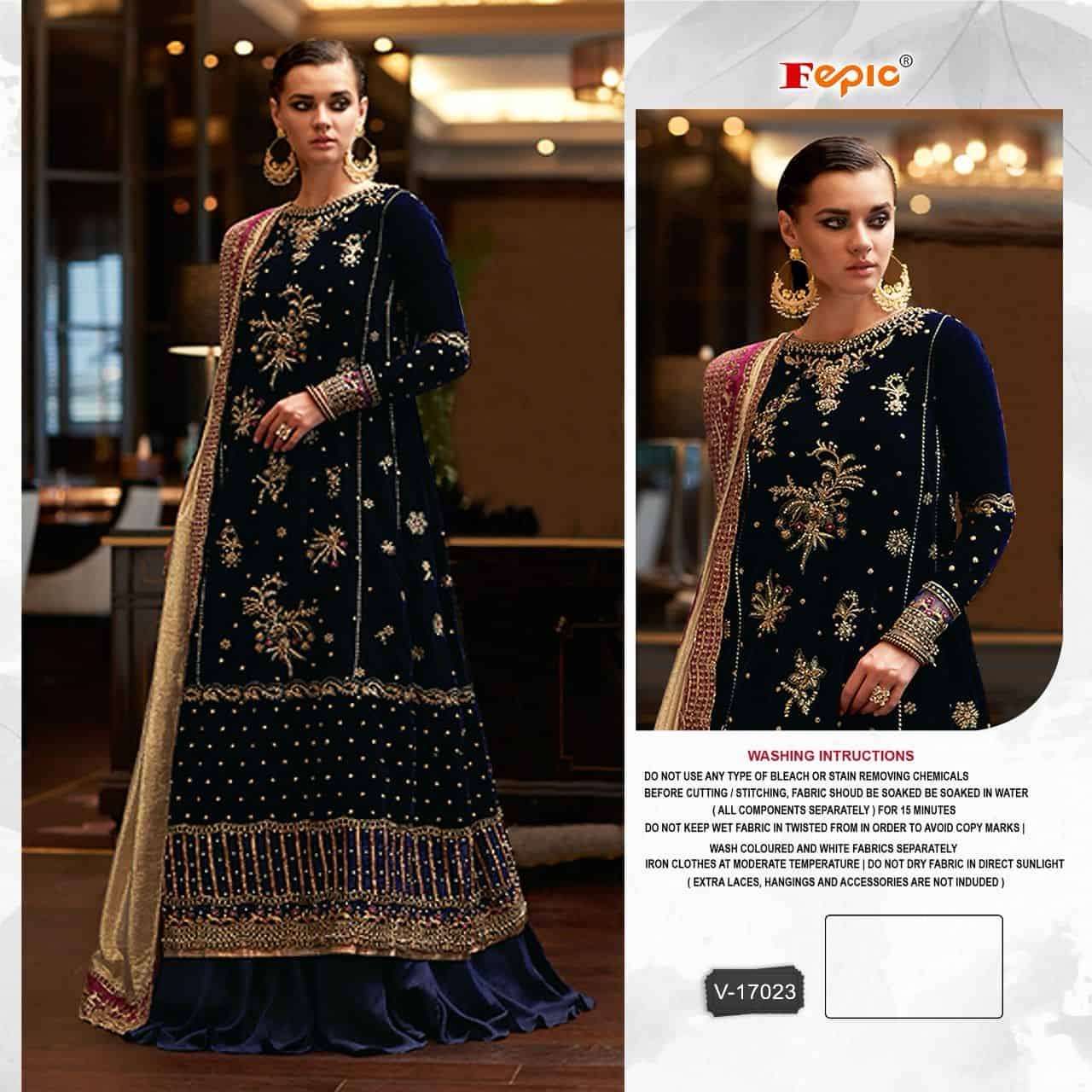 Fepic Rosemeen V 17023 Colors Exclusive Heavy Designer Style Winter Wear Suit Exporters
