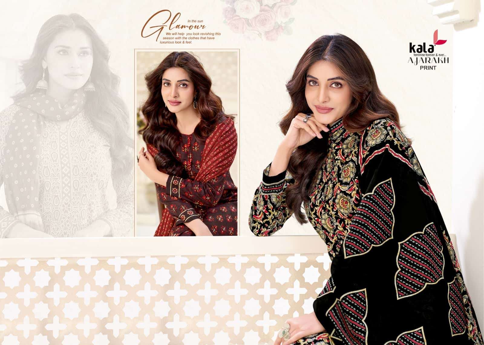 Kala Ajarakh Vol 1 Pure Cotton Unstitch Salwar Suit Exporters