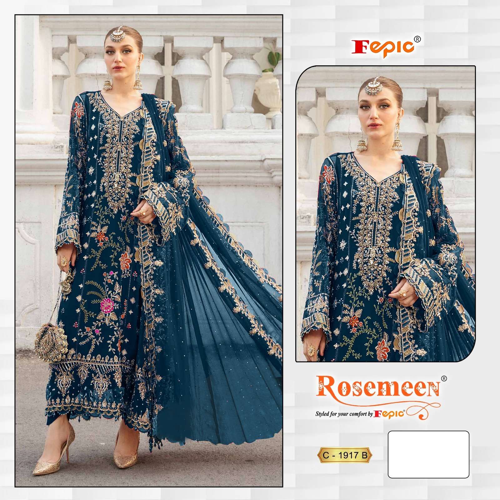 Fepic C 1917 B Heavy Designer Style Pakistani Festive Wear Suit