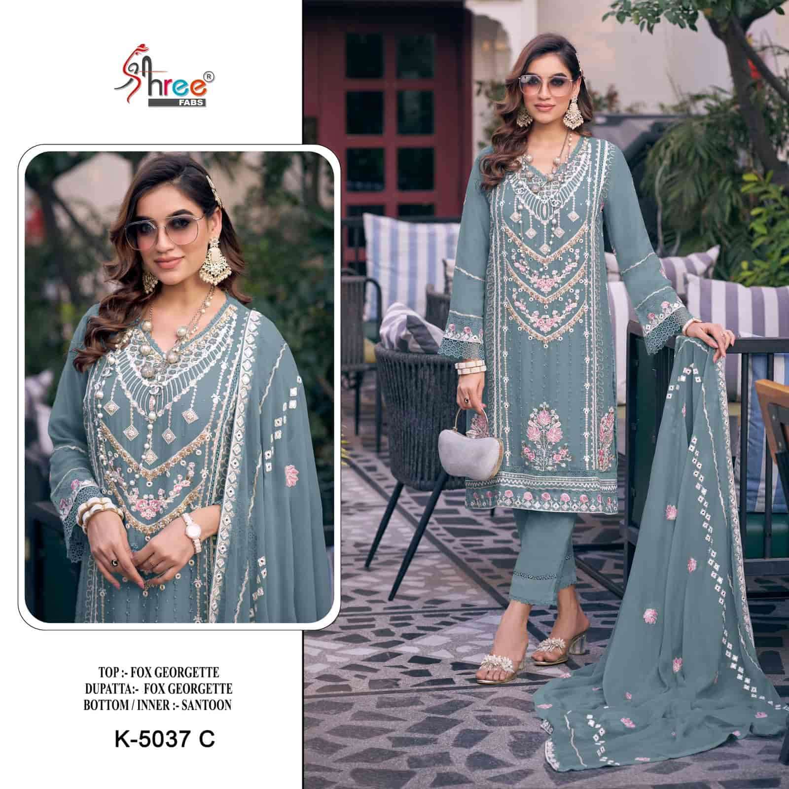 K 5037 C Heavy Embroidered Pakistani Salwar Suit