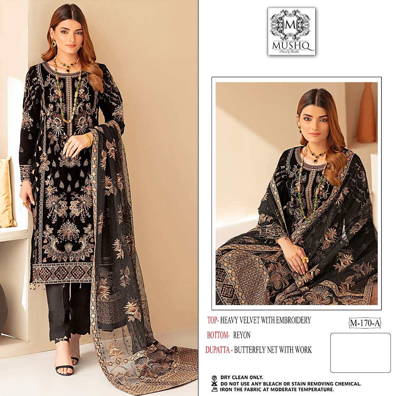 Mushq M 170 Colors Velvet Pakistani Suit Collection