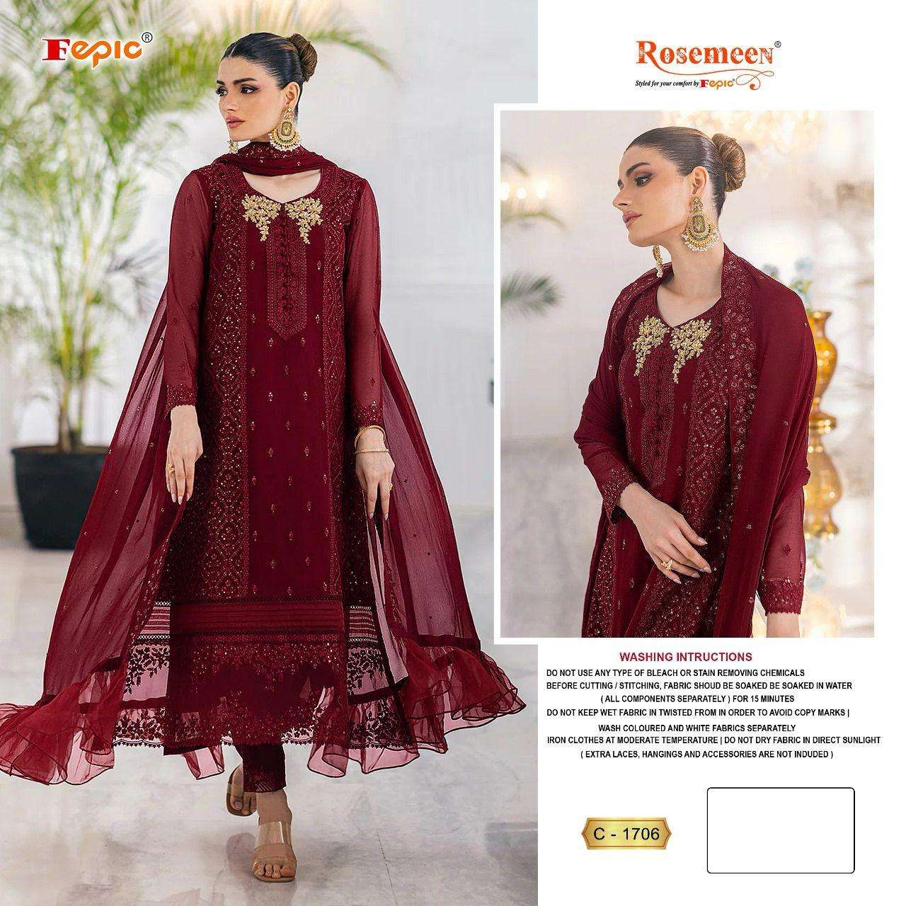 Fepic Rosemeen Embroidered Georgette Salwar Suit