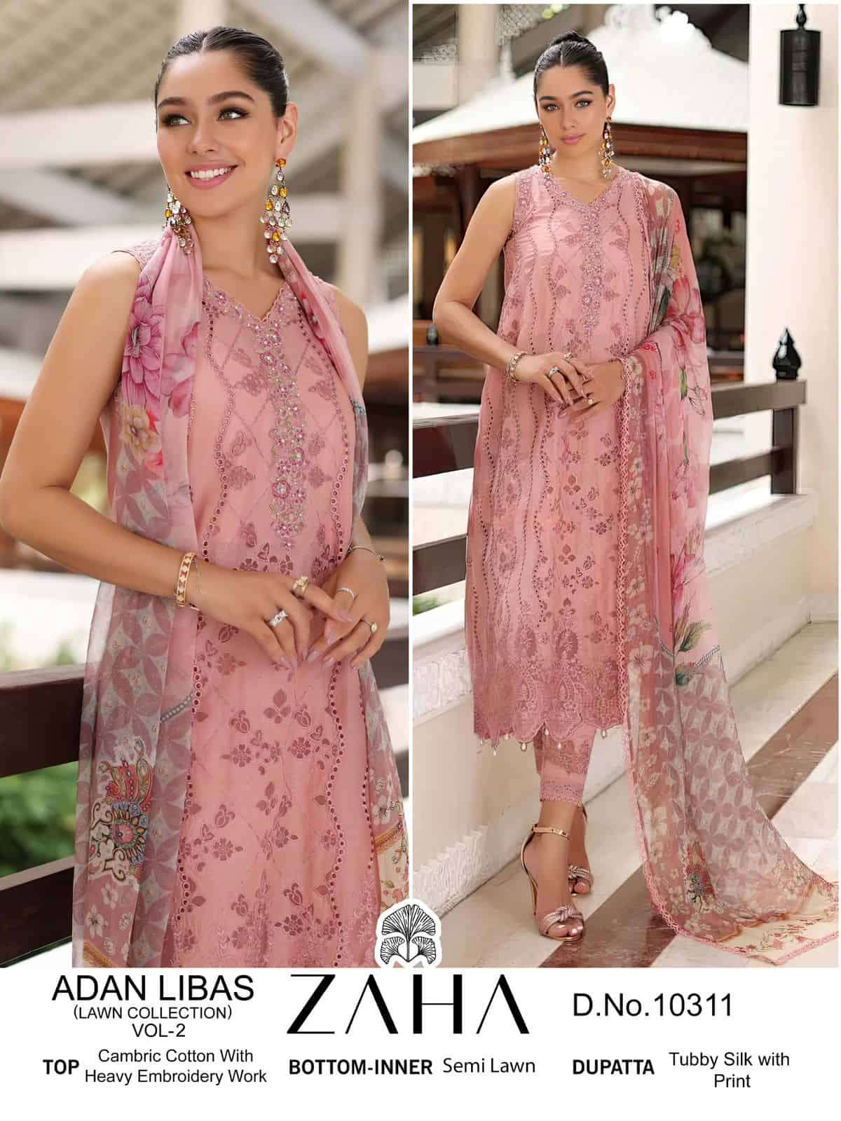 Zaha 10311 Designer Pakistani Cotton Dress Exporter