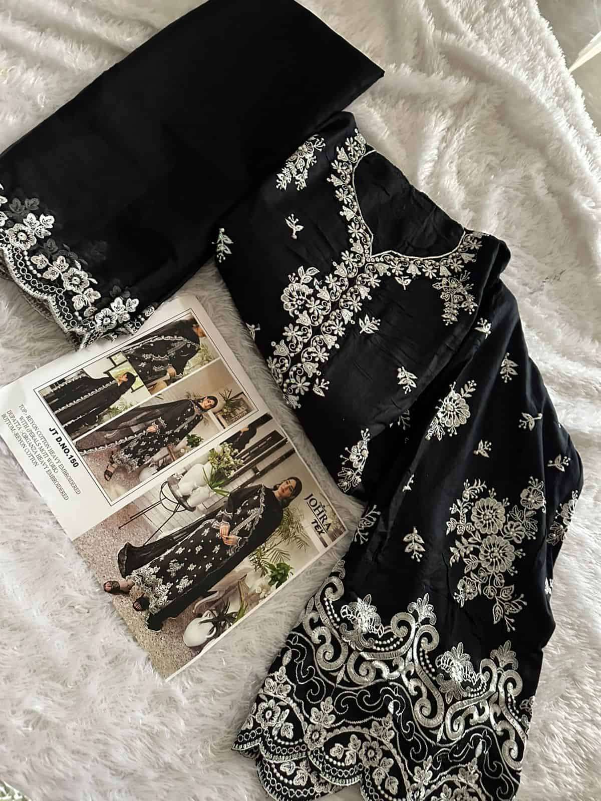 Johra Tex 150 Pakistani Designer Embroidered Cotton Salwar Suit Collection